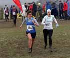 Close finish between Emma Holt (Morpeth) winner and Nina Cameron (Heaton), NEHL, Prudhoe.